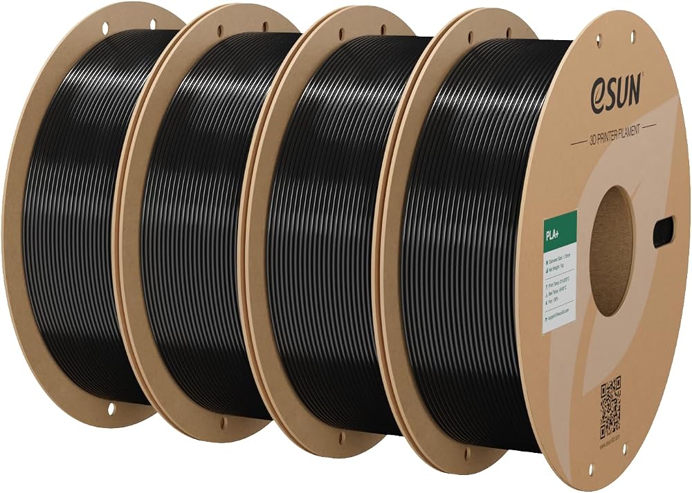 eSUN PLA+ Filament 1.75mm 1kg Black - Enhanced Toughness, +/-0.03mm