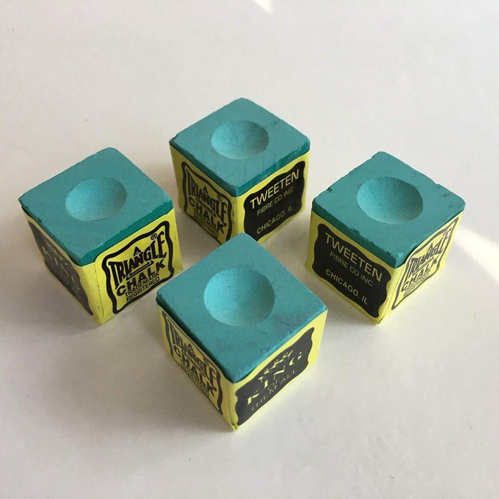 Tweeten 4 Pieces Green Triangle Snooker Pool Chalks
