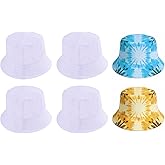 Framendino, 6 Pack Sublimation DIY Bucket Hats Blank Beach Fishing Caps White for Men Women