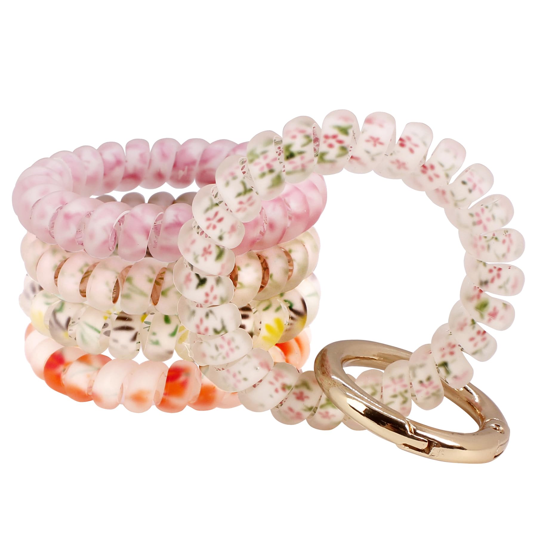 BIHRTC 5 Color Key Ring Plastic Stretchable Spiral