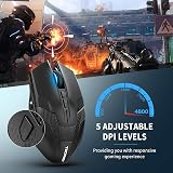 TECKNET Wireless Gaming Mouse 4800 DPI 8 Buttons 2.4G Nano Receiver view 2