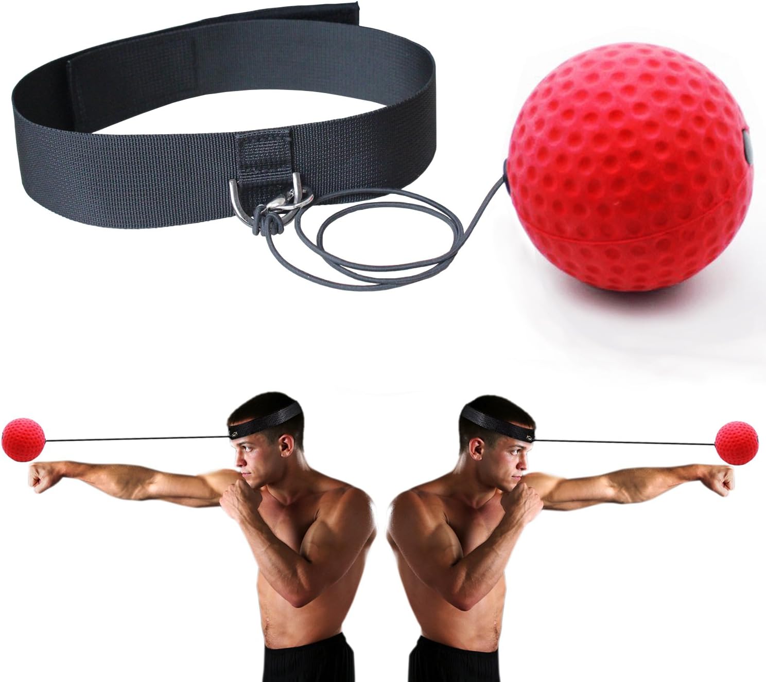 Boxing Reflex Ball Training Hand Eye Coordination with Headband, Portable Boxing Punch Ball to Improve Reaction and Speed for Training and Fitness