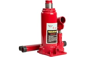 BullsArmor Hydraulic Bottle Jack - 8 Ton (16,000 lb) Capacity - Welded Heavy-Duty Design with Extended Pump Handle - Ideal fo