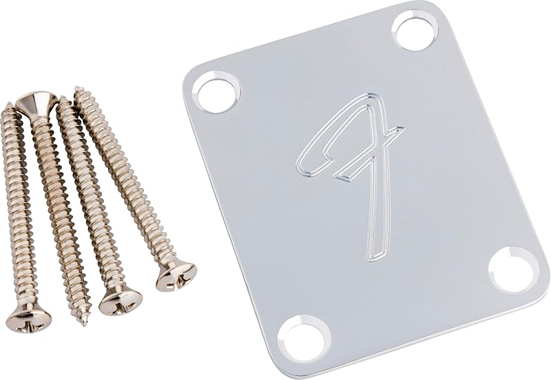 Fender 4-Bolt Vintage-Style Neck Plate F Logo Chrome