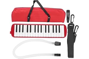 32 Keys Portable with Carry Bag and Cornet Mouthpiece, Musical Instrument for Beginners Adults & Children, Red