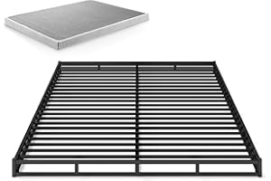 ZINUS Quick Lock Metal Smart Box Spring, 4 Inch Mattress Foundation, Strong Metal Structure, Easy Assembly, Queen White, Hassle & Headache Free