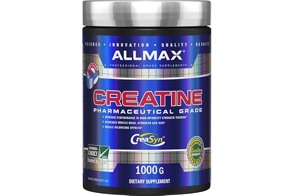 Allmax Creatine Monohydrate - Aid Muscle Growth & Strength Gains, No Artificial Ingredients - 1000g - 5g per Serving - 200 Se