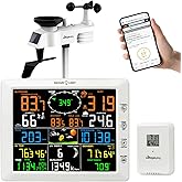 Urageuxy WiFi Weather Station with 8.3 inch Color Display – Wireless Outdoor Sensor Measures Rain Gauge, Wind Speed/Direction, Temperature, Humidity, UV, Forecasts, Barometer