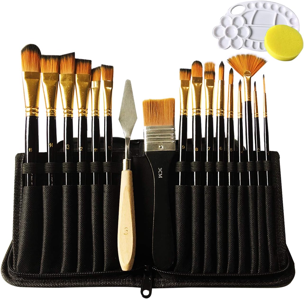 Paint Brushes 19 Pieces Set,Professional Artist Acrylic Paint Brush for
