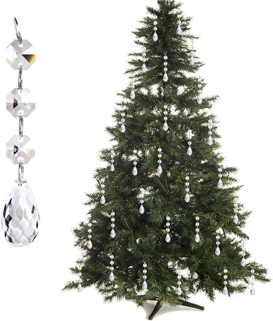 Ornaments - Christmas Ornaments Tree Decorations - Acrylic Crystal Ball Drops Clear Teardrop Chandelier Pendants Beads Suncatchers Party Decor (Pack of 30)