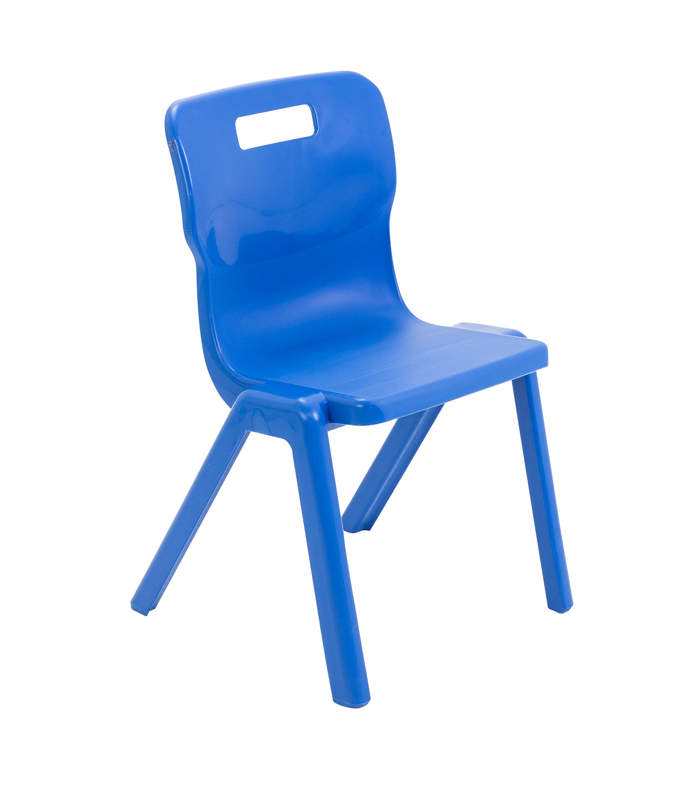 Titan One Piece Classroom Chair, Plastic, Blue, Size 4, Ages 8-9 Years, Pack of 4
