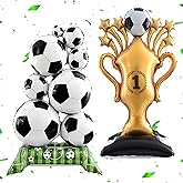 2Pcs Soccer Balloons Party Decorations - 59 Inch Large Standing Soccer Balloon - Champion Trophy Balloons for Soccers Birthday Theme Party Decorations Supplies - World Cup Soccer Theme Decor