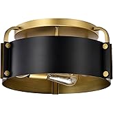 Nuvo Altos - 3 Light Semi-Flush Mount-6.5 Inches Tall and 14 Inches Wide-Matte Black/Natural Brass Finish