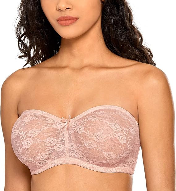 DOBREVA Women's No Padding SeeThrough Underwire Multiway Strapless