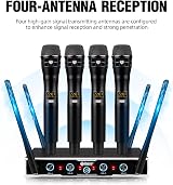 D Debra UHF Wireless Mic System 4x16 Channels 4 Handheld mics 80m view 6