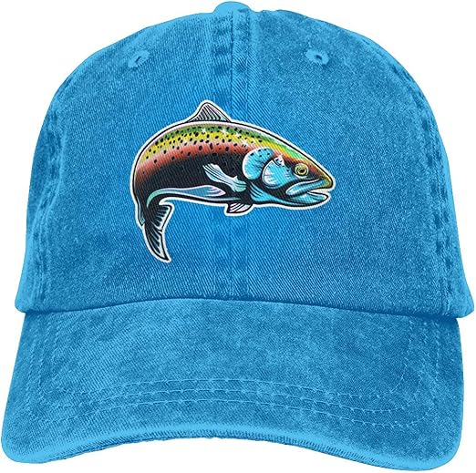XCNGG Rainbow Trout Fish Unisex Cowboy Hats Sport Denim Hat Fashion