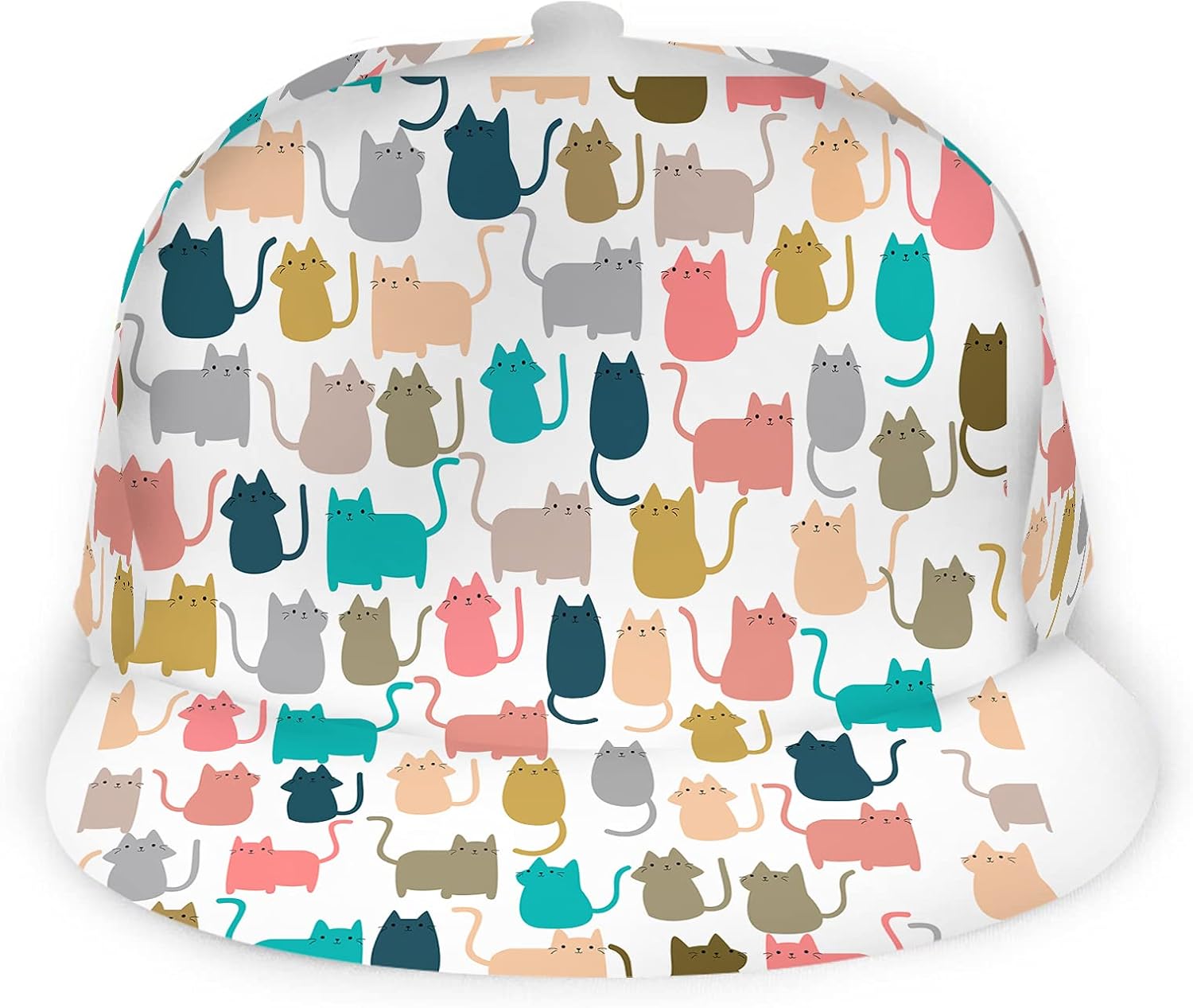 WONDERTIFY Kitty Cat Baseball Cap Cute Happy Kitten Cartoon Character Snapback Hat Unisex