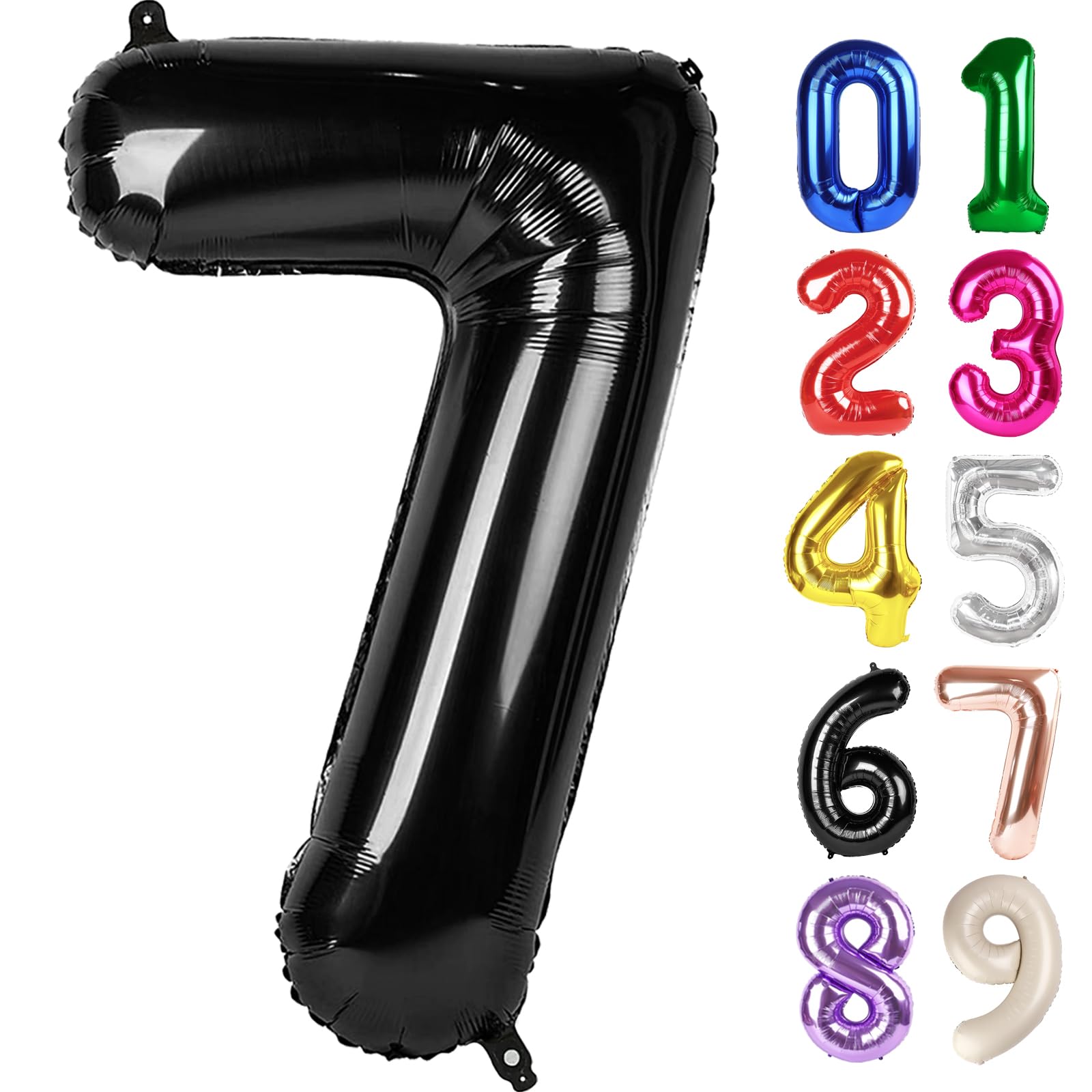 Photo 1 of 7 Balloon - Black Birthday Number Balloons, 40 Inch Large Foil Balloons for Men Women Boys Girs Black Themed Birthday Decorations