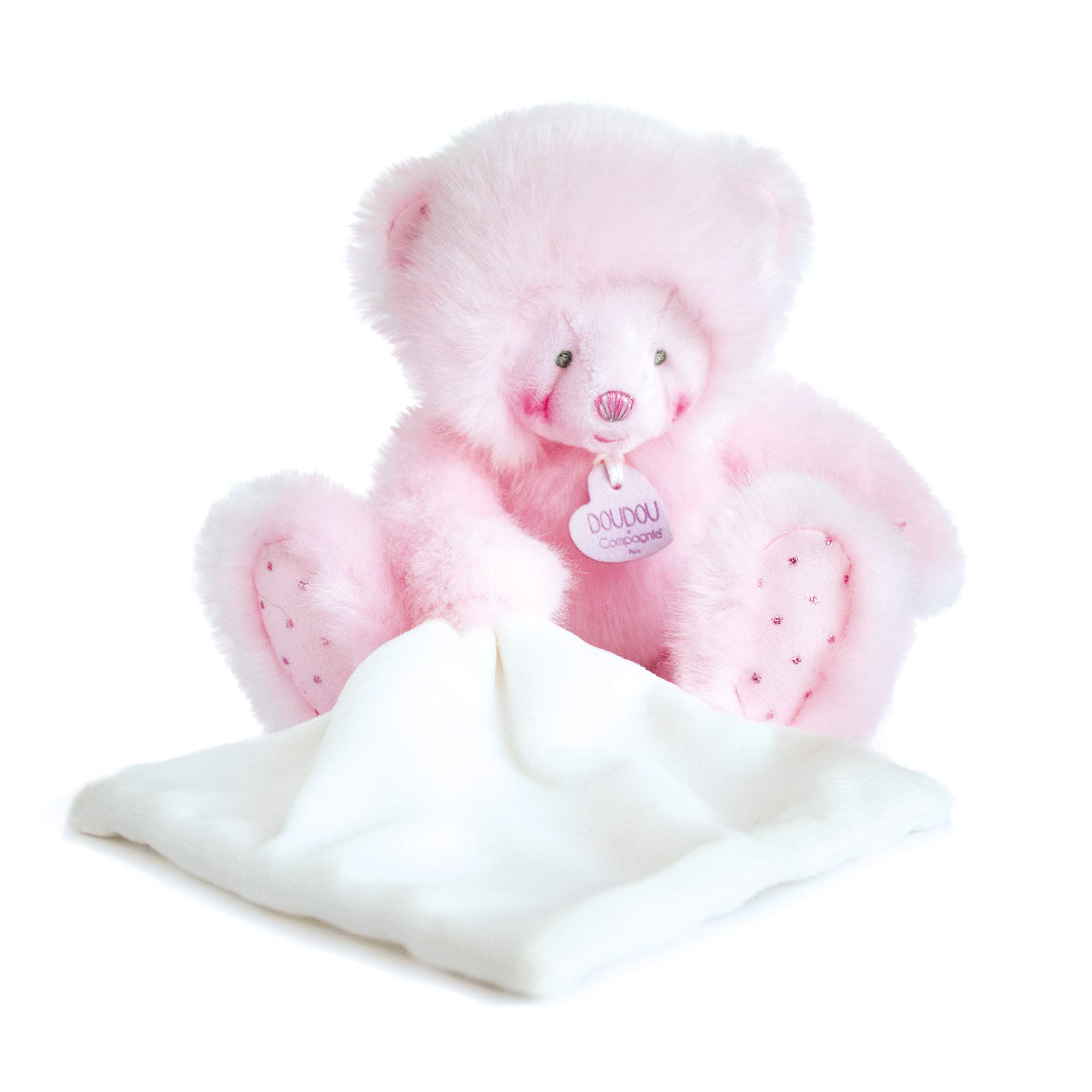 Doudou et Compagnie DC3551 TROP Mimi - Pink Bear Cub with Handkerchief, Pink