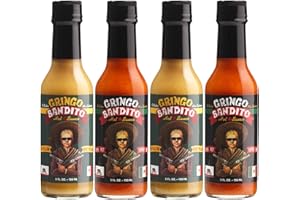 Gringo Bandito Hot and Spicy Hot Sauce Variety Pack, 5 Ounce (Pack of 4)