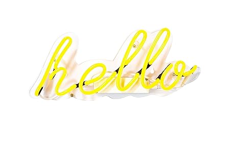 Talking Tables Illum Yellow Hello Neon Light, Papier, Mehrfarbig 0.09 x 0.5 x 0.2 cm