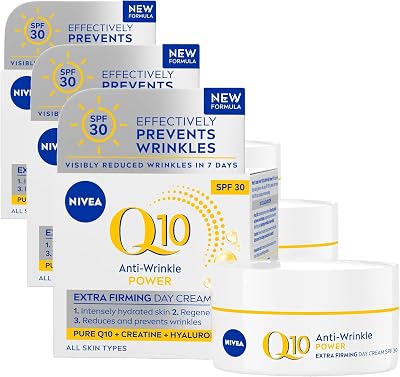 NIVEA Q10 Anti-Wrinkle Power Day Cream SPF 30 50ml Pack of 3