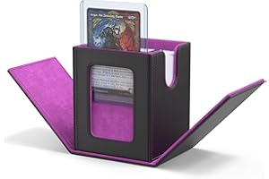 ZLCA MTG Deck Box with Commander Window Display, Trading Card Storage Box Holds 100 Double-Sleeved Cards Suitable for TCG/CCG