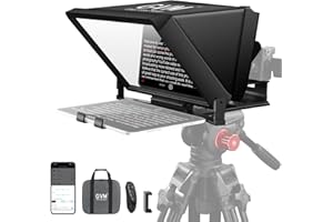 GVM GREAT VIDEO MAKER GVM 12" Teleprompter kit with Remote Control & App, Collapsible Teleprompter for iPad Tablet Phone DSLR Camera, Prompter with Carry Case, HD Refective Display, for Video Recording/Vlogger