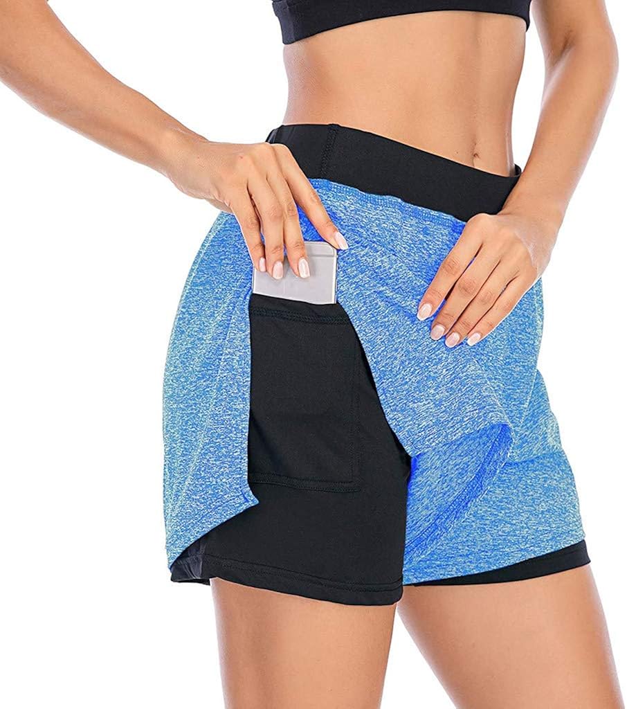 Buyao Womens High Waist Workout Shorts,Tummy Control Running Shorts