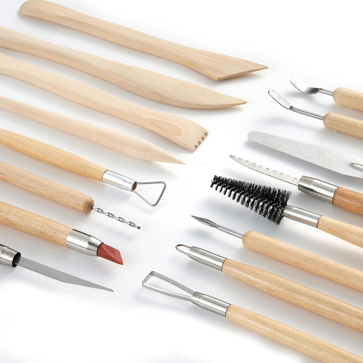 TEMONTIAN 44Pcs Pottery Tool Set, Contains Most of The Modeling Clay Tools to Meet Your Great Needs for Sculpting, Shaping, Modeling, Cutting, Scraping, Brushing, Smoothing and More.