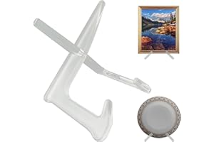 LRANFOW Acrylic Stand Plate Holder Picture Photo Frame for Display, Decorative Table Top Easels, 4.5 inch