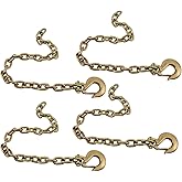 Mytee Products 3/8" x 36" Grade 70 Trailer Safety Chains w/Forged Hook & Safety Clip