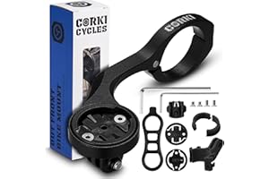 corki Cycles Garmin Edge Out Front Mount, Bike Handlebar Mount for Garmin Bike Computer 130 520 530 830 1030 & Sports Action Camera and Bike Lights