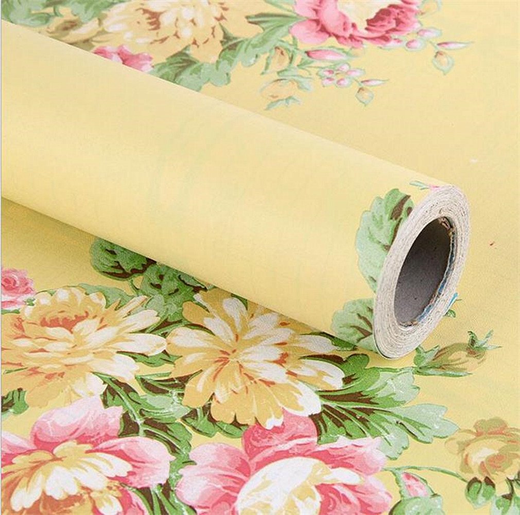 Wall Stickers & Murals Home Vintage Floral Adhesive Paper Vinyl Shelf