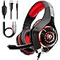 Gaming Headset for PC PS4, Stereo Surround Sound Gaming Headphones with Noise Cancelling Microphone Volume Control LED…