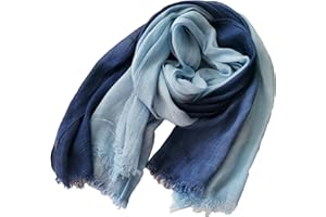 ANIDL Cotton Linen Fashion Scarf,Gradient Two-tone Four Season Scarf Shawl Beach Gauze,Long Lightweight Travel scarf 75"×35"