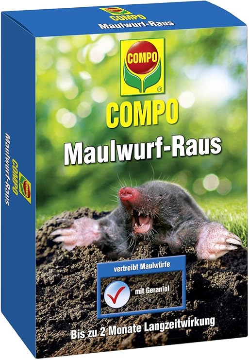 Compo Maulwurf Raus Naturliches Vertreibe Und Fernhaltemittel Gegen Maulwurfe Mit Langzeitwirkung 100 G Amazon De Garten