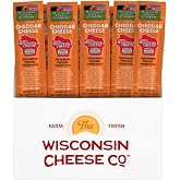Wisconsin Cheese Company &ndash; Individually Wrapped Cheddar Cheese Sticks &ndash; Made in Wisconsin &ndash; Single Serve Snack &ndash; Great for Travel, Camping, Hiking, Biking &amp; Lunch Boxes (24 Pack)
