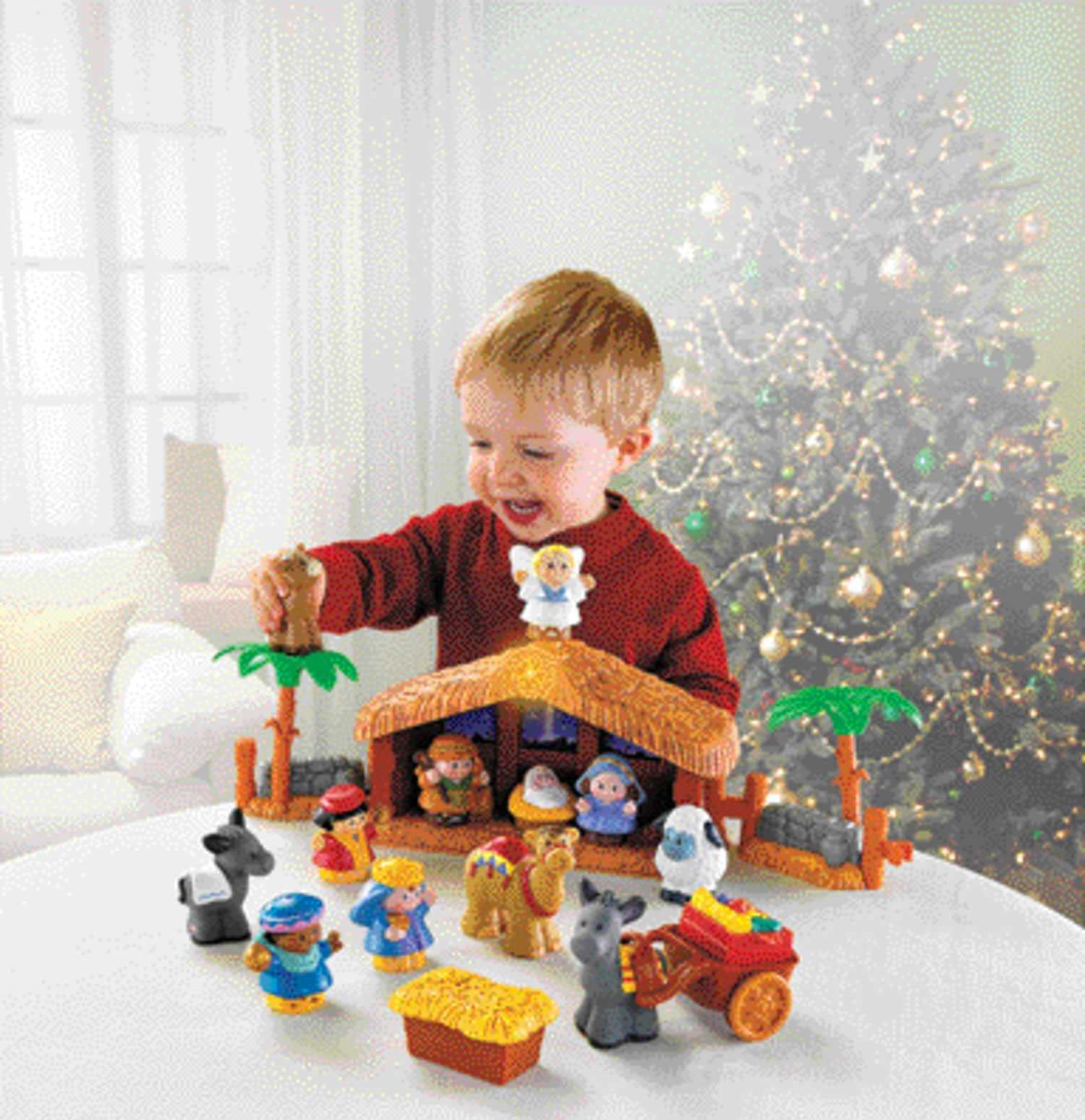 Fisher-Price Little People Toddler Toy Christmas Story Nativity Playset with Light & Music for Preschool Pretend Play Kids Ages 1+ Years