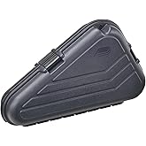Plano Protector Series Shaped Pistol Case, Large, Black, Hunting Gun Case with Padlock Tabs and Foam Padding, Hard Plastic Pistol and Accessory Case