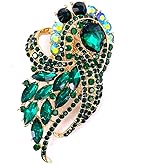 LAXPICOL Vintage Clear Austrian Crystal Elegant Flower Bouquet Wing Brooch for Women