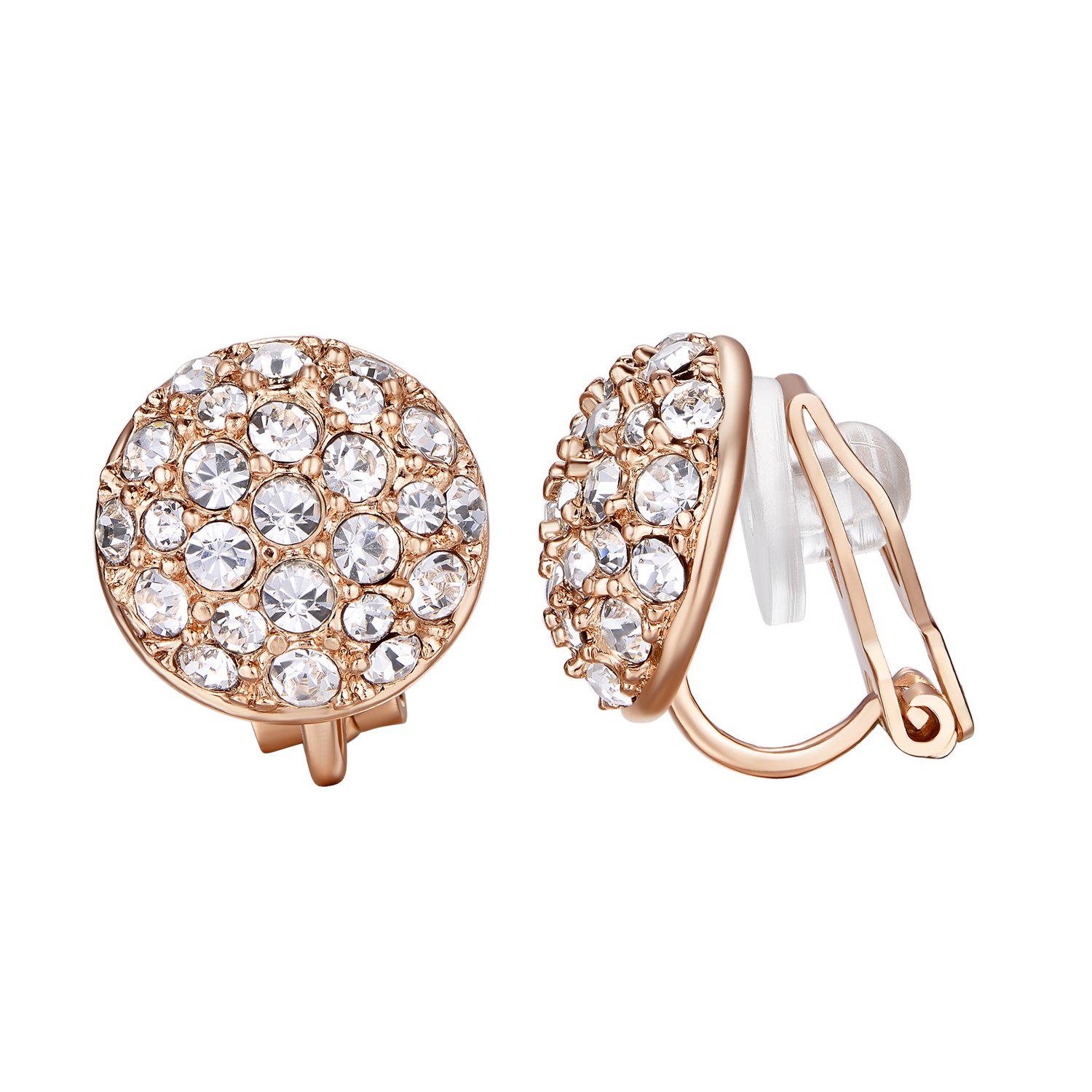 YOURSFS PENDIENTES MUJER ORO ROSA ORO BLANCO K ZIRCÓN ELEGANTE