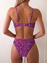 Fanuerg Women's Triangle Bikini Sets O Ring Linked