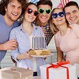 LFBEST Glitter Black Birthday Candles 12 Count with Holders for Cakes view 6