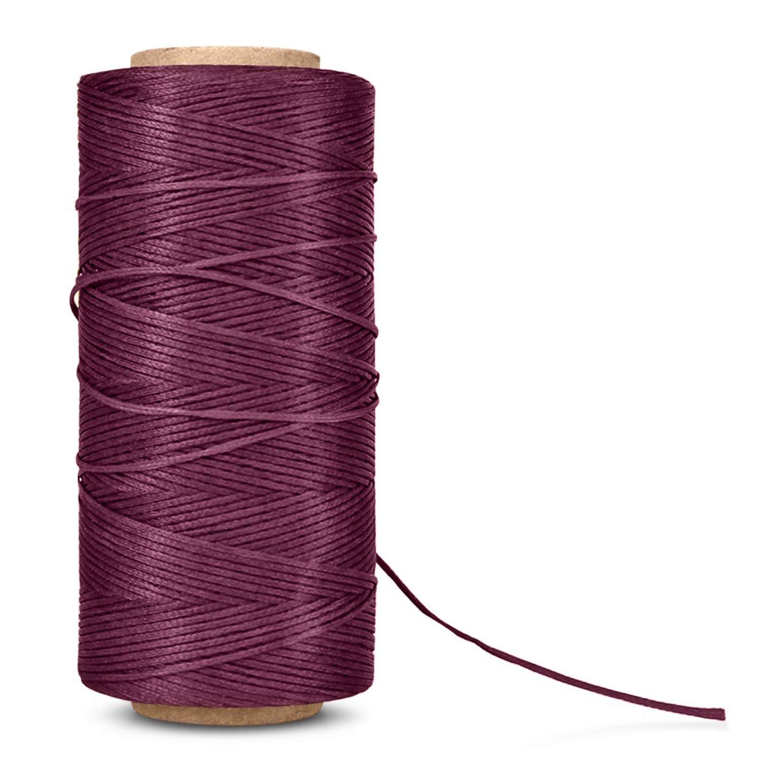 Flexzion Waxed Thread - 284 Yards (260 Meters) 0.8mm 150D Polyester Wax Thread for Leather Sewing, Bookbinding, Stitching, Repairing, Beading, & DIY Projects (Purple)