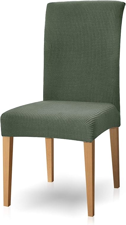Amazon Co Jp Subrtex 椅子カバー 伸縮素材 フルカバー ストレッチ チェアカバー 柔らかい 無地 イスカバー 背もたれあり 洗濯可能 のびる ハイバックいすカバー 2枚セット グリーン ホーム キッチン