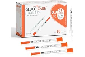 GLUCO-CARE 0.3 ml/cc Syringes 31G x 5/16’’ (8mm), Orange Cap, Box of 50 pcs