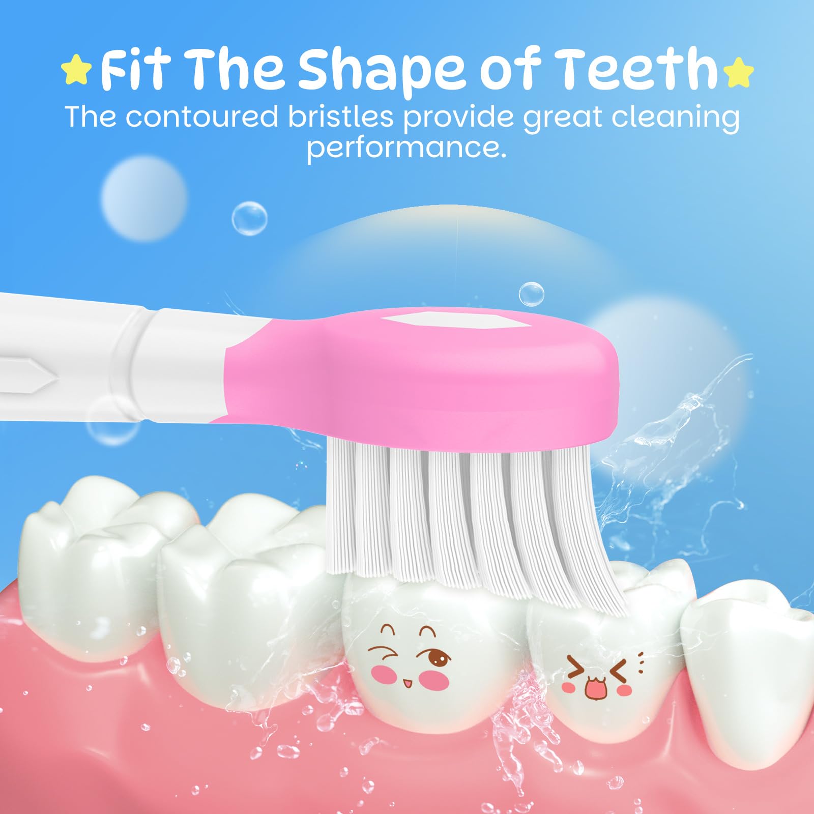 Trustnice Compact Mini Ersatzbürsten für Philips Sonicare kids Bürstenköpfe – Kompatibel mit Philips Sonicare Kinder Zahnbürste Snap-on,ab 3-7 Jahre, 8er Pack 2