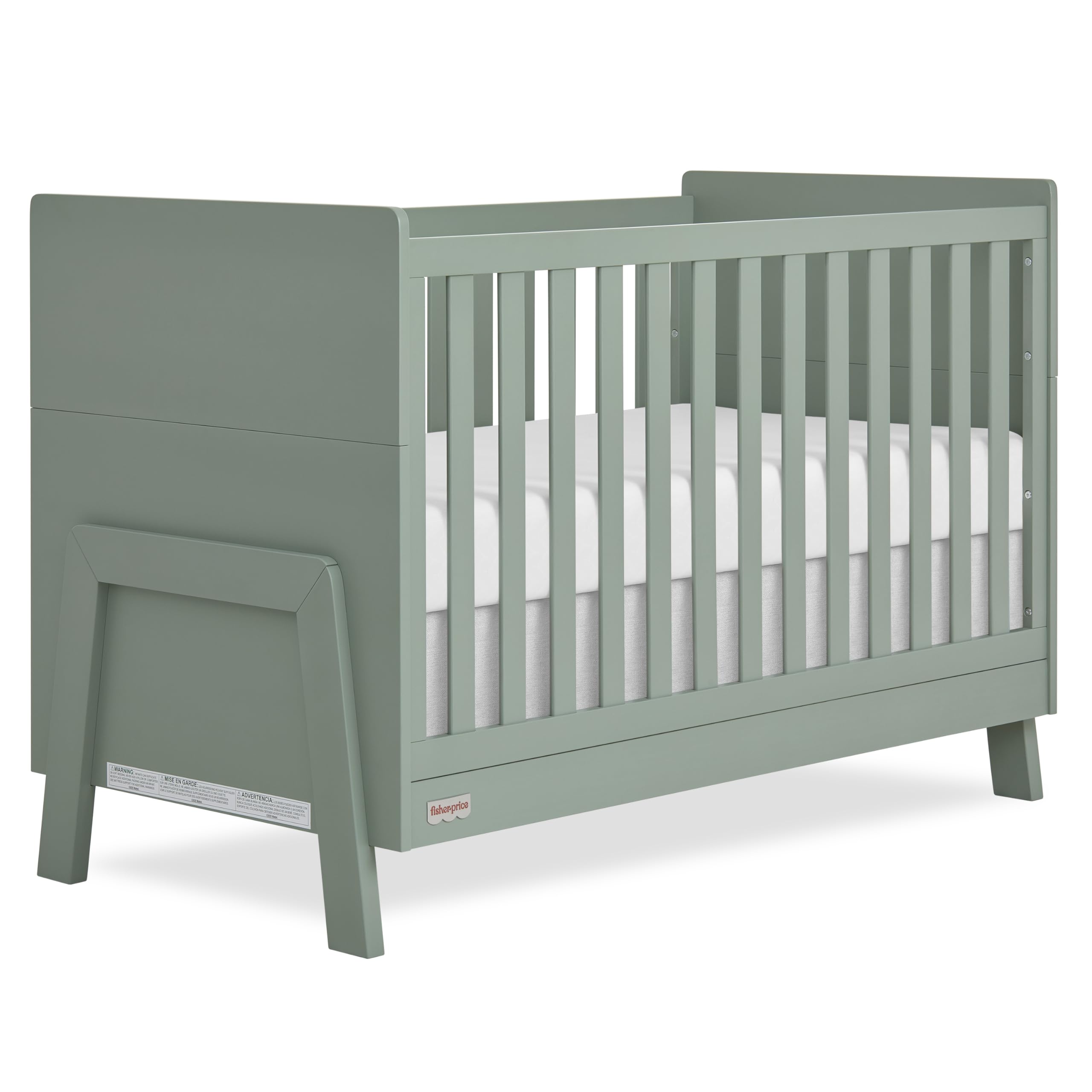 Photo 1 of ** missing instruction manual **** Dream On Me Fisher Price Iris 4-in-1 Convertible Crib in Meadow Green, Greenguard Gold & JPMA Certified, Converts from Baby Crib to Day Bed, Full-Size Bed and Toddler Bed