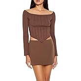 Forever 21 Womens Off-The-Shoulder V-Hem Sweater